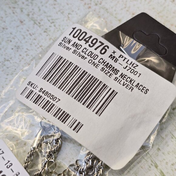 PTLHZ ✦ Sun & Cloud Charms Necklace Set ✦ Silver Rope Chains Celestial NWT - Picture 5 of 9